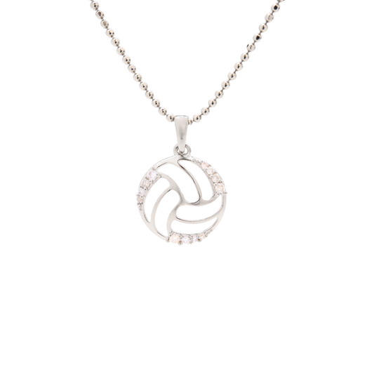 K18 White Gold & Diamonds Volleyball Pendant
