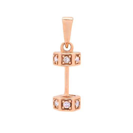18K Pink Gold Dumbbell Pendant