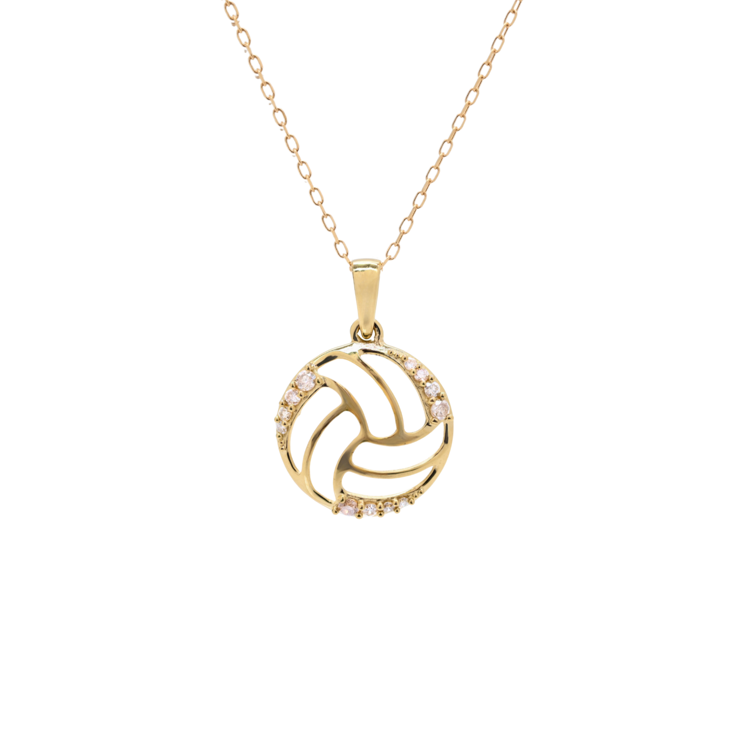 K18 Yellow Gold & Diamonds Volleyball Pendant