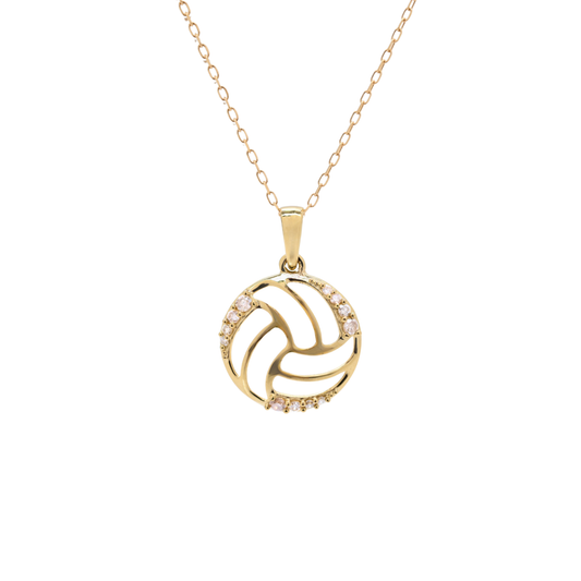 K18 Yellow Gold & Diamonds Volleyball Pendant