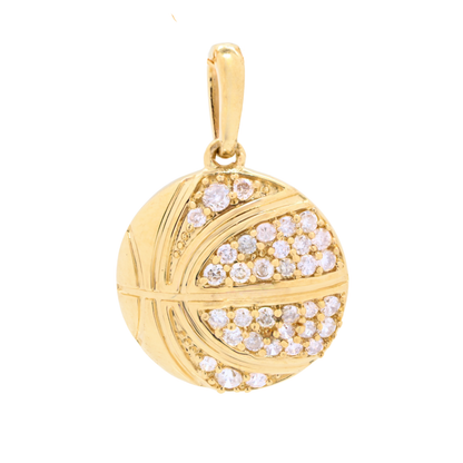 K18 Yellow Gold & Diamonds Basketball Pendant