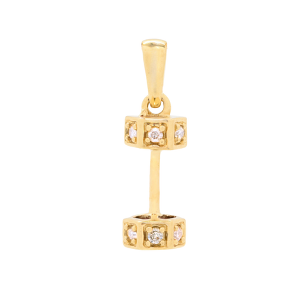 18K Yellow Gold Dumbbell Pendant