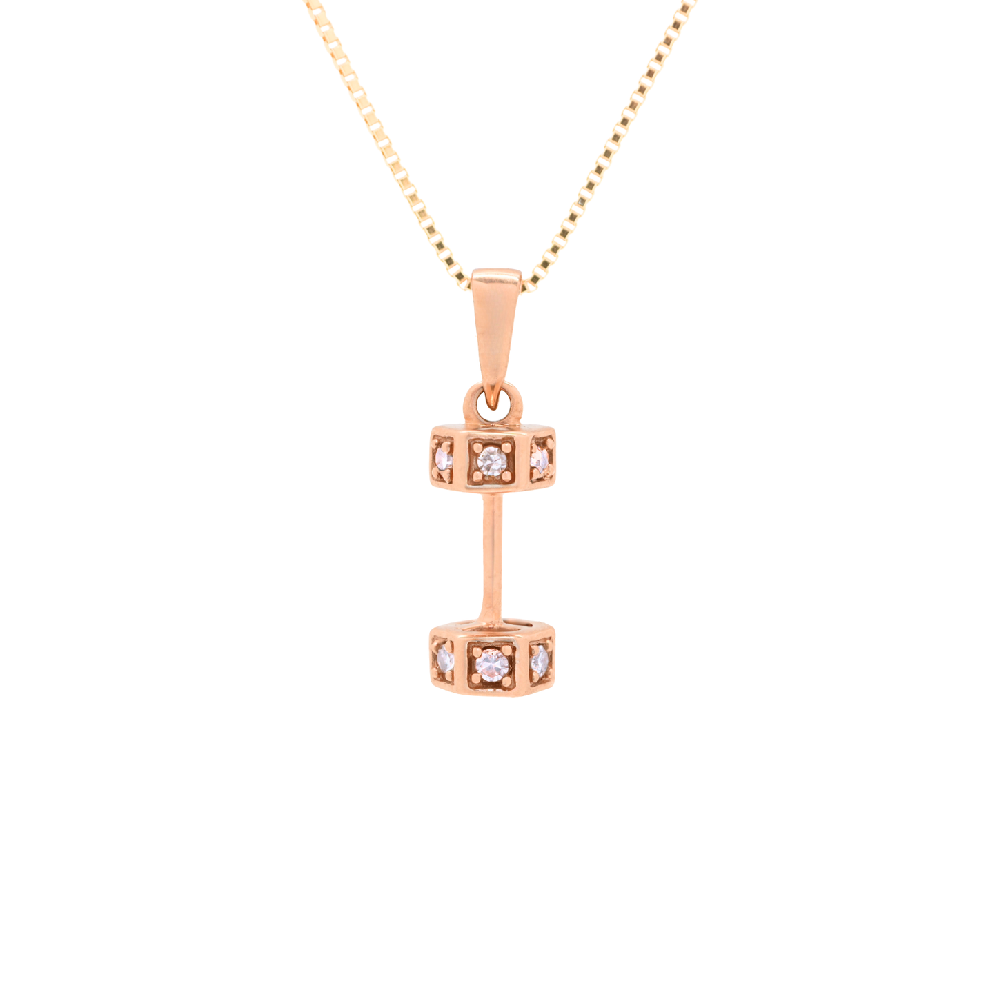 18K Pink Gold Dumbbell Pendant