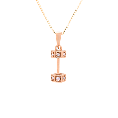 18K Pink Gold Dumbbell Pendant