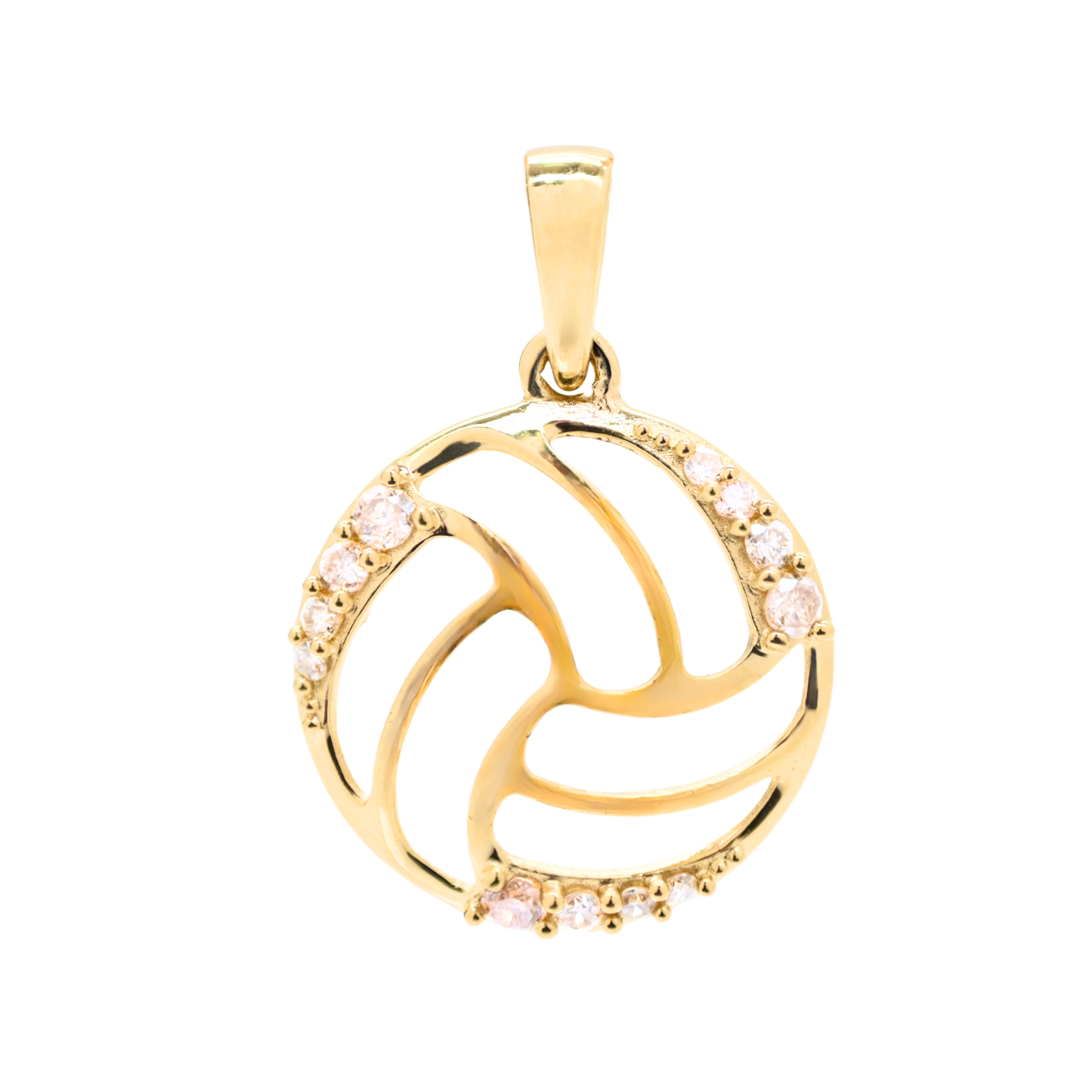 K18 Yellow Gold & Diamonds Volleyball Pendant
