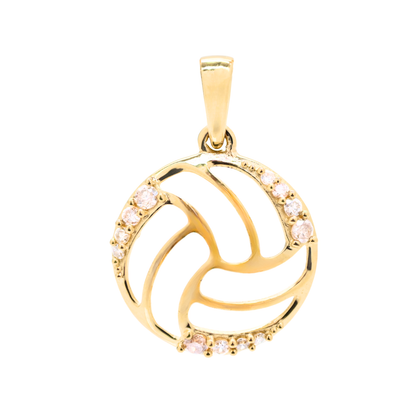 K18 Yellow Gold & Diamonds Volleyball Pendant