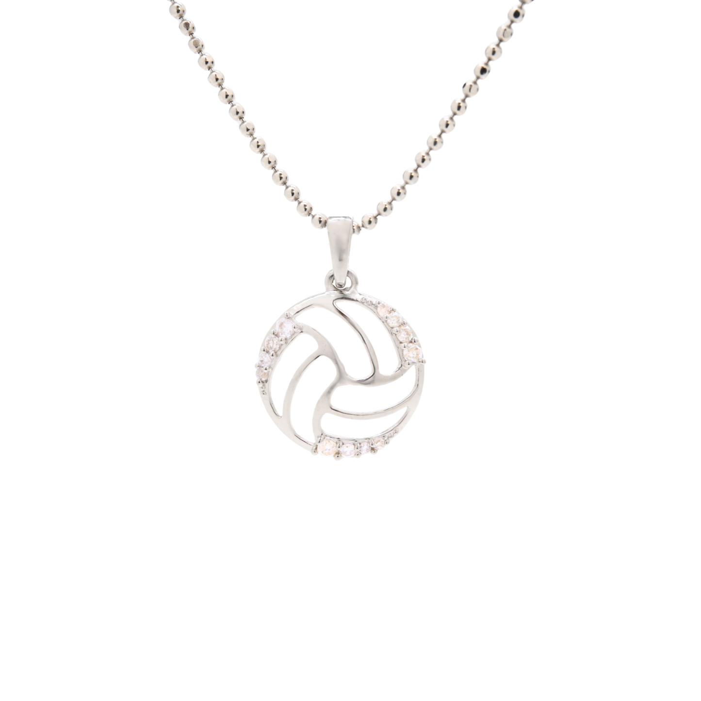 K18 White Gold & Diamonds Volleyball Pendant