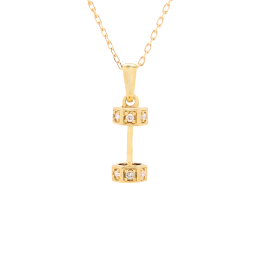 18K Yellow Gold Dumbbell Pendant
