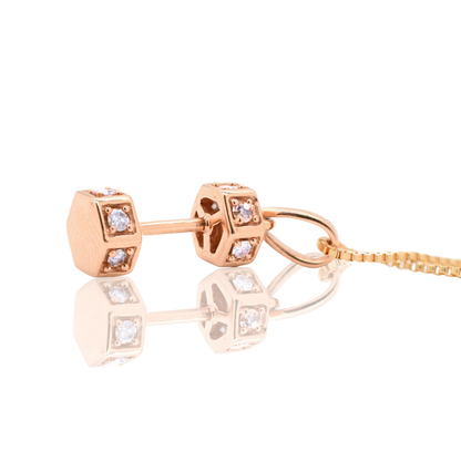 18K Pink Gold Dumbbell Pendant
