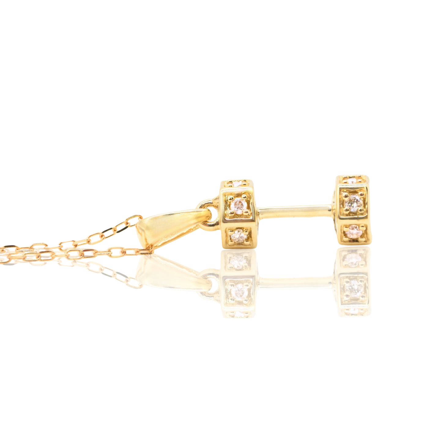 18K Yellow Gold Dumbbell Pendant