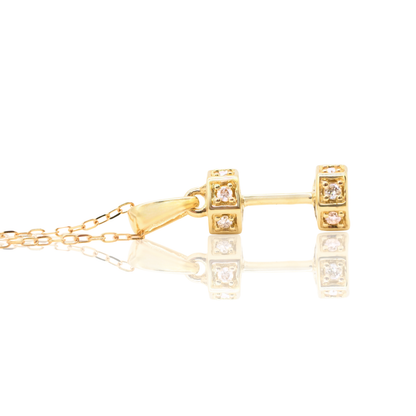 18K Yellow Gold Dumbbell Pendant